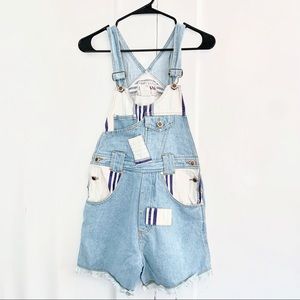 VINTAGE Absolutely No! Denim Patchwork Overalls S